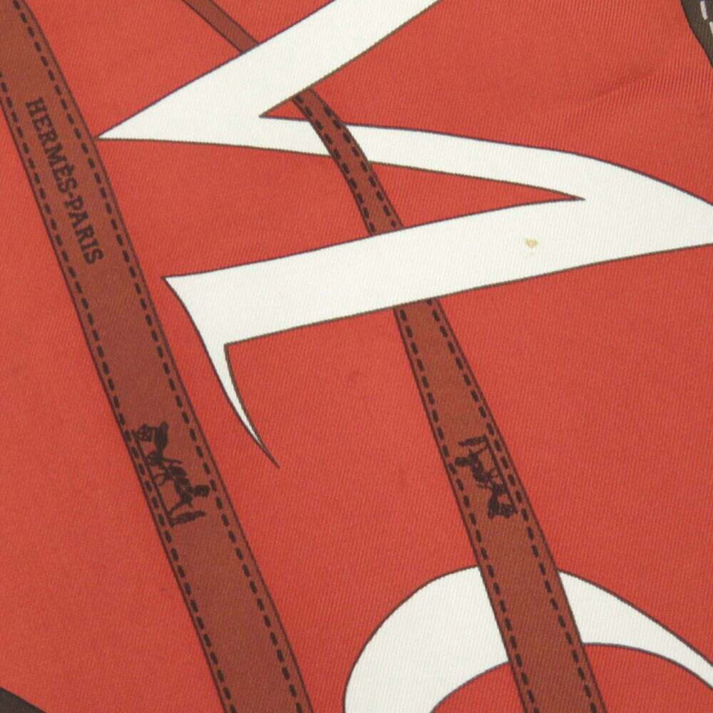 HERMES Authentic Brown Silk Scarf - Picture 6 of 7
